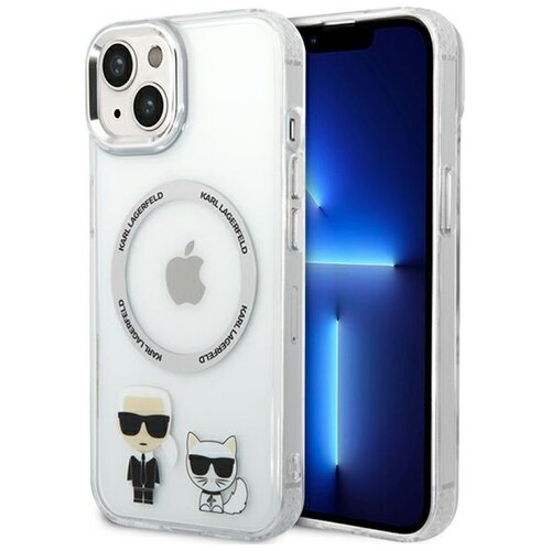 Etui KARL LAGERFELD Karl & Choupette Aluminium MagSafe do Apple iPhone 13/14/15 Przezroczysty