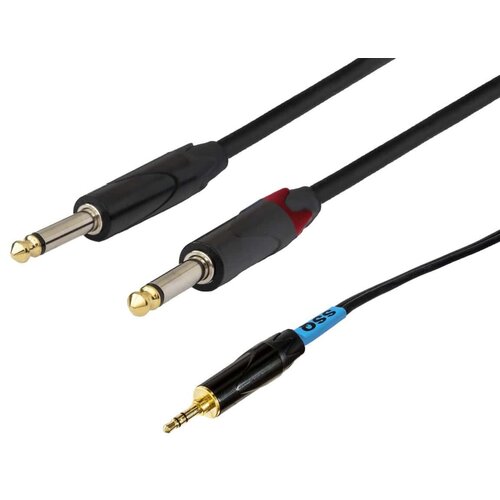 Kabel SSQ MIJM1 TRS 3.5 mm - 2 x Jack 6.3 mm 1 m Czarny