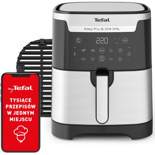 Air Fryer Frytkownica beztłuszczowa TEFAL EY801D Easy Fry&Grill XXL z dzielonym koszem i rusztem do grilla