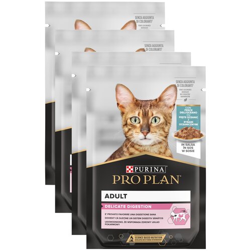 Karma dla kota PURINA Pro Plan Delicate Ryba (4 x 85 g)