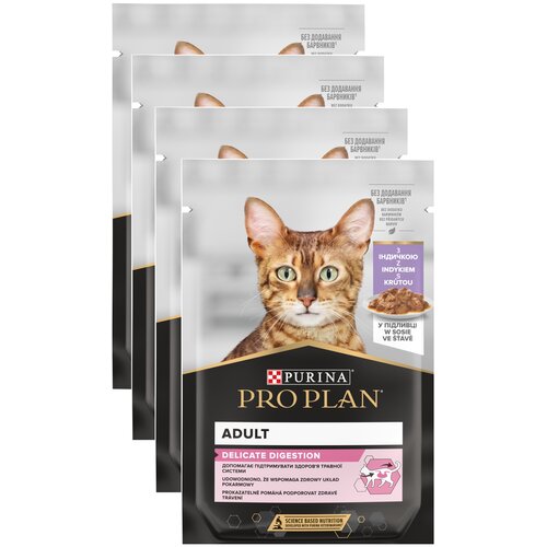 Karma dla kota PURINA Pro Plan Delicate Indyk (4 x 85 g)