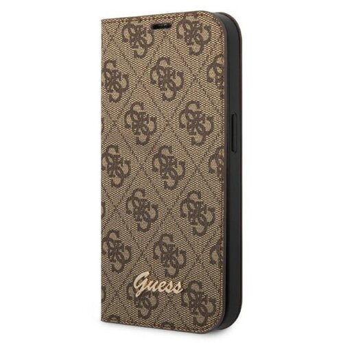 Etui GUESS 4G Vintage Gold Logo do Apple iPhone 14 Pro Max Brązowy