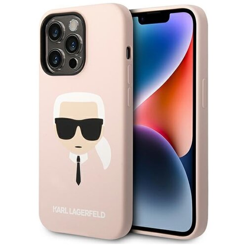 Etui KARL LAGERFELD Silicone Karl's Head do Apple iPhone 14 Pro Max Różowy