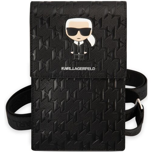 Torebka KARL LAGERFELD Ikonik Karl Monogram Patch Czarny