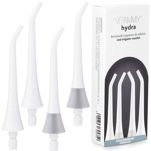 Oryginalna końcówka do irygatora VITAMMY Hydra Biały (4 szt.) (Dokładne czyszczenie przerw międzyzębowych)