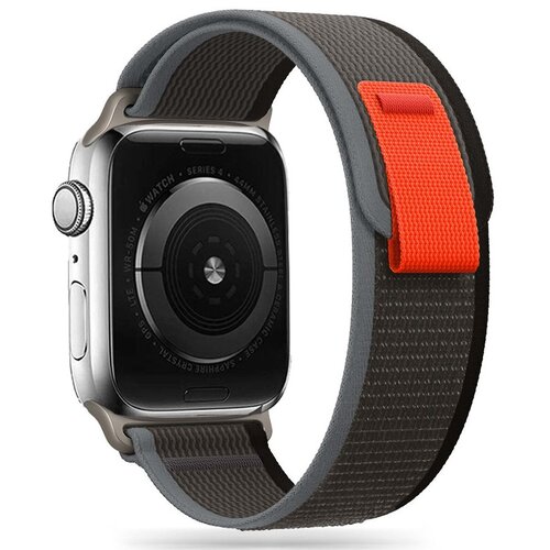 Pasek TECH-PROTECT Nylon do Apple Watch 4/5/6/7/8/9/SE/Ultra (42/44/45/49mm) Czarno-Pomarańczowy