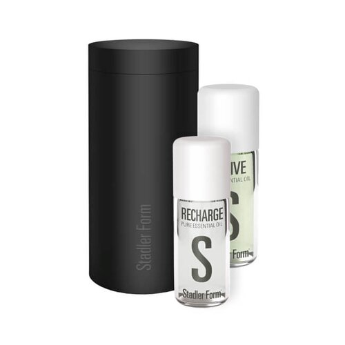 Aromatyzer STADLER FORM Lucy Czarny + Olejki eteryczne STADLER FORM Revive A-122 10 ml i STADLER FORM Recharge A-132 10 ml