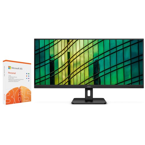 Monitor AOC Q34E2A 34" 2560x1080px IPS 4 ms + Program MICROSOFT 365 Personal