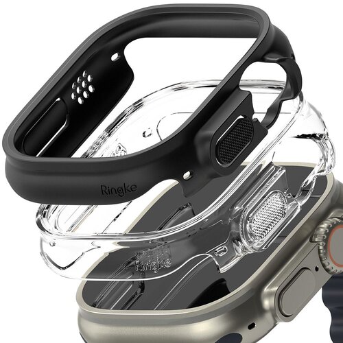Etui RINGKE Slim do Apple Watch Ultra 1/2 (49mm) Przezroczysty/Czarny (2szt.)