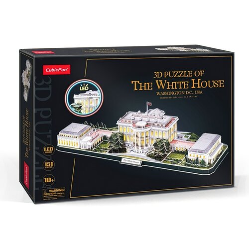 Puzzle 3D CUBIC FUN Budowle Świata LED Biały Dom L529H (151 elementów)