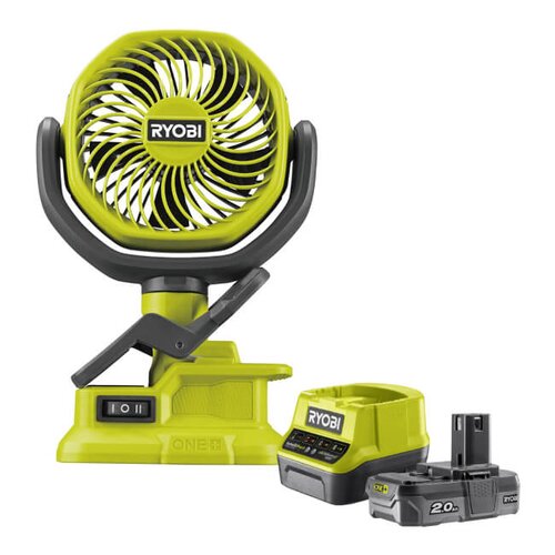 Wentylator RYOBI RCF18-0 + Akumulator RYOBI ONE+ RC18120-120 2Ah 18V + ładowarka