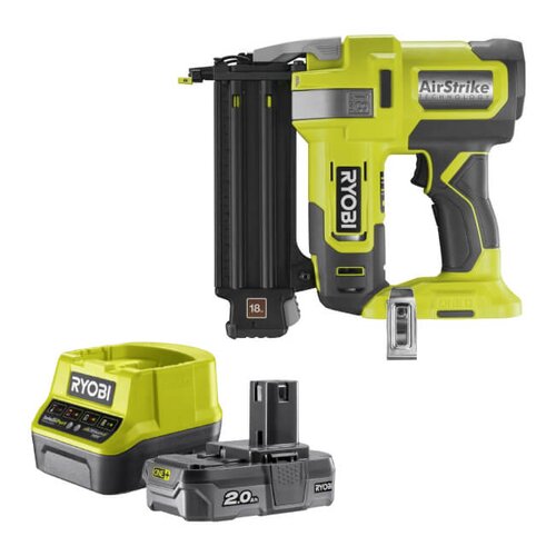 Gwoździarka RYOBI R18GN18-0 + Akumulator RYOBI ONE+ RC18120-120 2Ah 18V + ładowarka