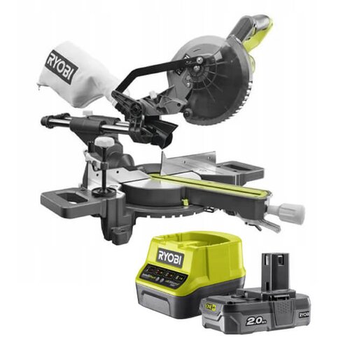 Piła ukosowa RYOBI RMS18190-0 + Akumulator RYOBI ONE+ RC18120-120 2Ah 18V + ładowarka