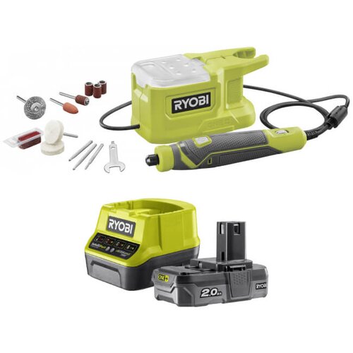 Narzędzie wielofunkcyjne RYOBI RRT18-0 + Akumulator RYOBI ONE+ RC18120-120 2Ah 18V + ładowarka