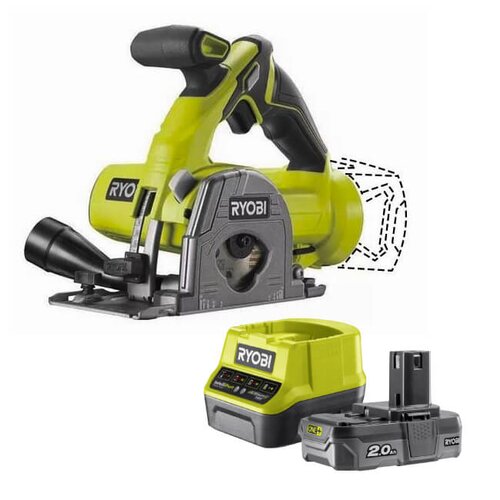 Pilarka tarczowa RYOBI R18MMS-0 + Akumulator RYOBI ONE+ RC18120-120 2Ah 18V + ładowarka