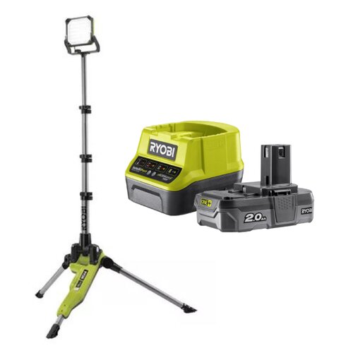 Lampa warsztatowa RYOBI R18TL-0 + Akumulator RYOBI ONE+ RC18120-120 2Ah 18V + ładowarka