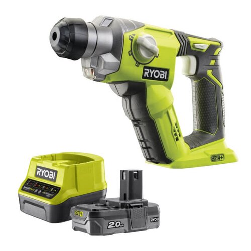 Młotowiertarka RYOBI R18SDS-0 + Akumulator RYOBI ONE+ RC18120-120 2Ah 18V + ładowarka