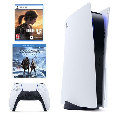 Konsola SONY PlayStation 5 + God Of War Ragnarok (klucz aktywacyjny) + The Last of Us Part I
