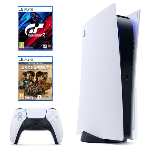 Konsola SONY PlayStation 5 + Gran Turismo 7 + Uncharted: Kolekcja Dziedzictwo Złodziei