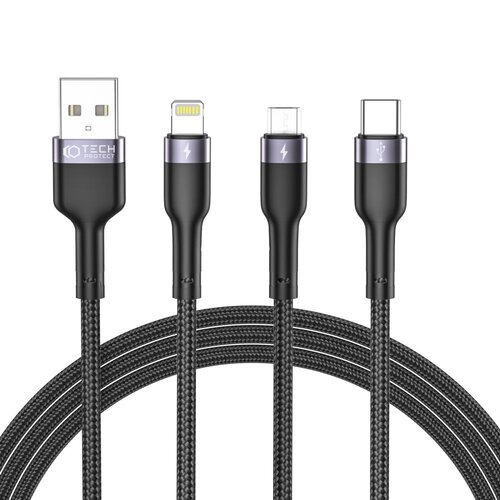 Kabel USB - Lightning/Micro USB/USB Typ-C TECH-PROTECT UltraBoost 3w1 3A 1.2 m