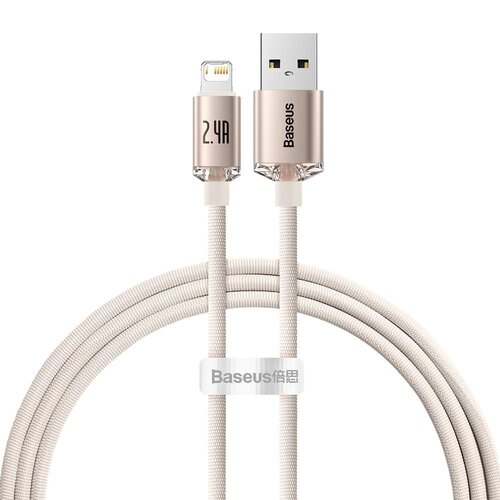 Kabel USB - Lightning BASEUS Crystal Shine 2.4A 1.2 m Różowy