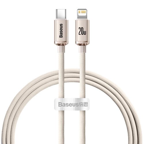 Kabel USB Typ-C - Lightning BASEUS Crystal Shine 2.4A 20W 1.2 m Różowy