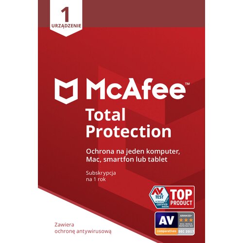 Antywirus MCAFEE Total Protection 1 URZĄDZENIE 1 ROK Kod aktywacyjny