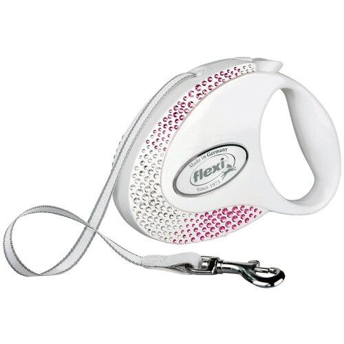 Smycz FLEXI Glam Composition M (5 m - 25 kg) Biały