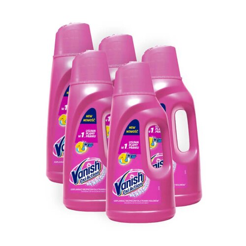 Odplamiacz do prania VANISH Oxi Action Różowy 5 x 2000 ml