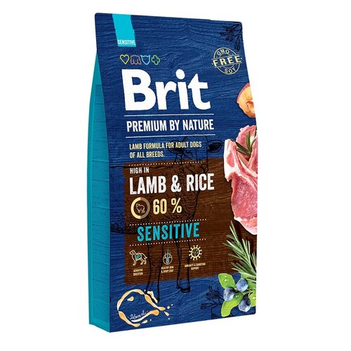 Karma dla psa BRIT Premium By Nature Jagnięcina z ryżem 8 kg