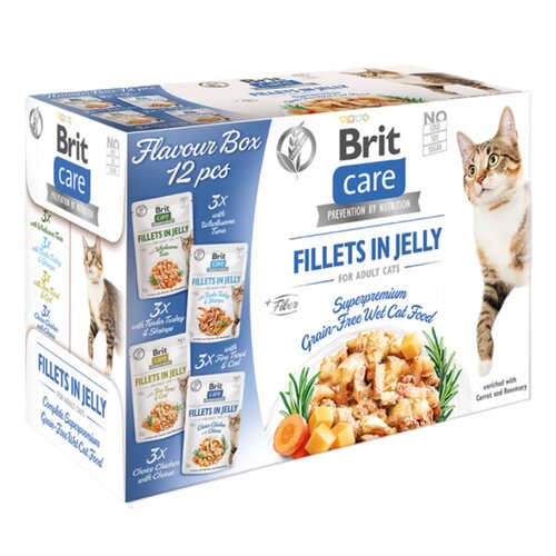 Karma dla kota BRIT CARE Adult Fillets in Jelly Flavour Box 12 x 85 g
