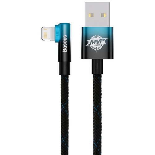 Kabel USB - Lightning kątowy BASEUS MVP 2 1 m Czarno-niebieski