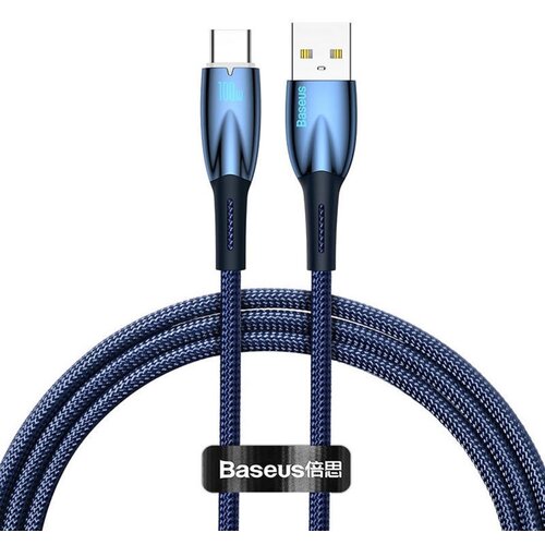 Kabel USB - USB-C BASEUS Glimmer 100W 1 m Niebieski
