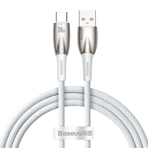 Kabel USB - USB Typ-C BASEUS Glimmer 100W 1 m Biały