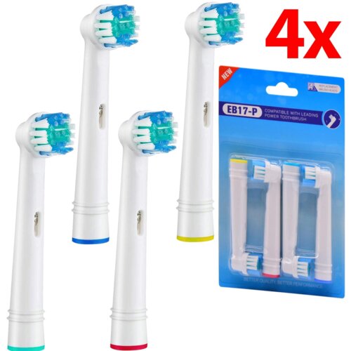 Końcówka szczoteczki DENIX do ORAL-B EB17-P (4 szt.) (Dokładna higiena jamy ustnej)