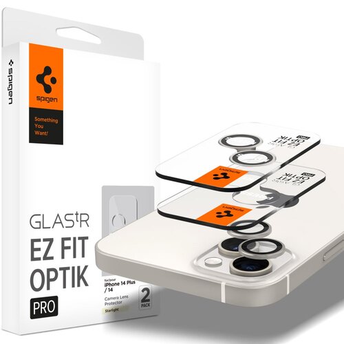 Nakładka na obiektyw SPIGEN Optik.Tr Camera Lens Protector do Apple iPhone 14/14 Plus Starlight (2szt.)