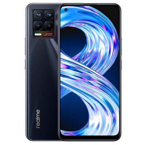 Smartfon REALME 8 6/128GB 6.4" Głęboka czerń RMX3085 + Zabezpieczenie ekranu