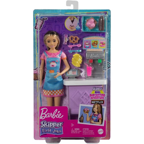 Lalka Barbie Skipper Pierwsza praca Bar z przekąskami HKD79