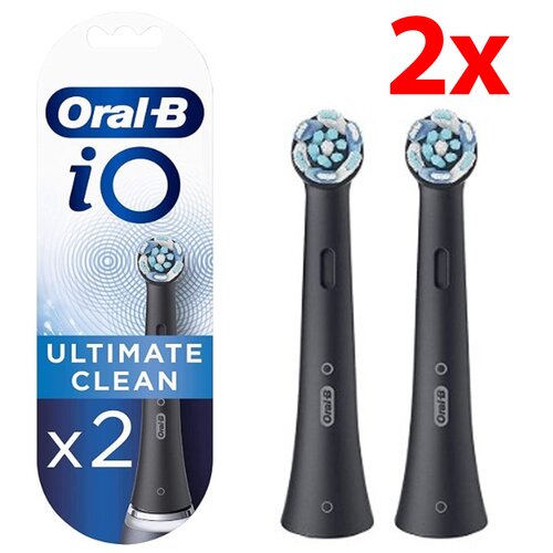 Oryginalna końcówka szczoteczki ORAL-B iO Ultimate Clean Czarny (2 szt.) (Doskonałe czyszczenie)