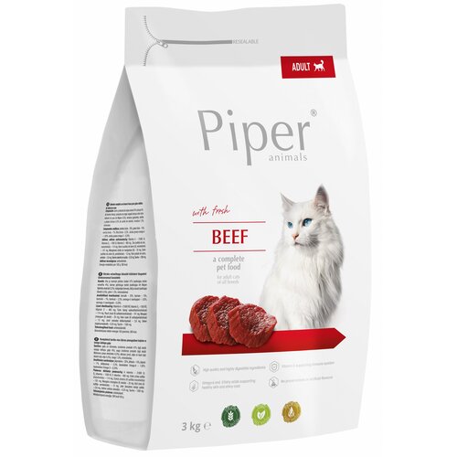Karma dla kota PIPER Animals Wołowina 3 kg