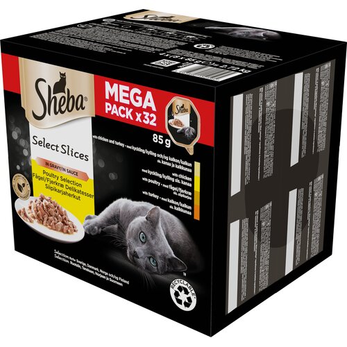 Karma dla kota SHEBA Select Slices Drobiowe smaki (32 x 85 g)