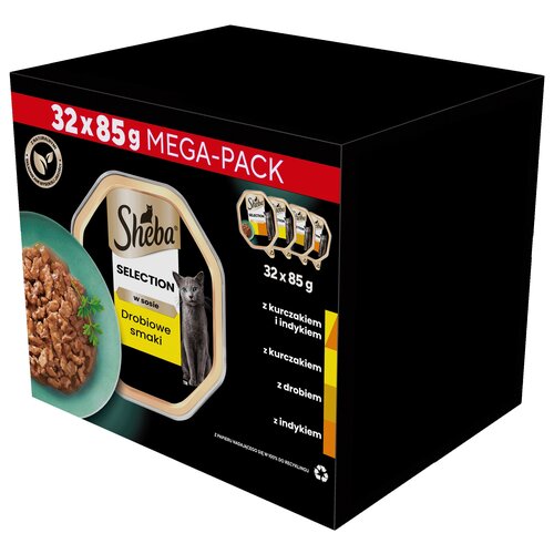 Karma dla kota SHEBA Selection Drobiowe smaki (32 x 85 g)