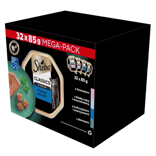 Karma dla kota SHEBA Classics Mix smaków (32 x 85 g)