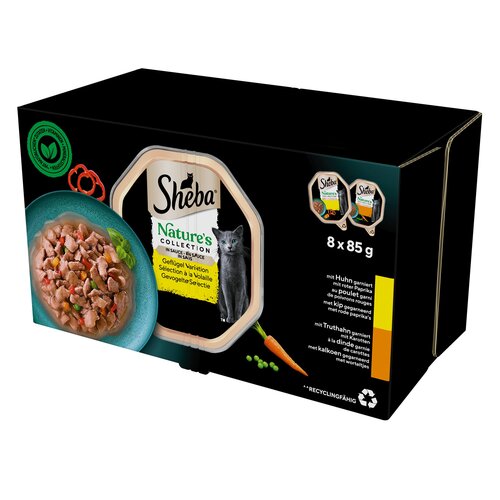 Karma dla kota SHEBA Nature's Collection Drobiowe smaki (8 x 85 g)