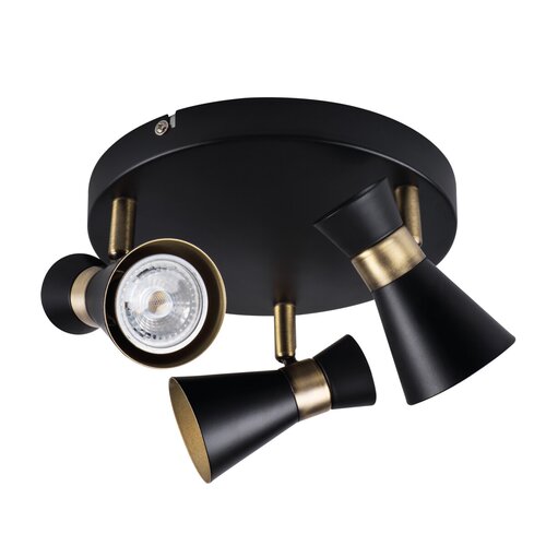 Lampa ścienno-sufitowa KANLUX Mileno EL-3O B-AG Czarno-złoty
