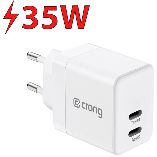 Ładowarka sieciowa CRONG Ultra Compact GaN 35W PD Biały