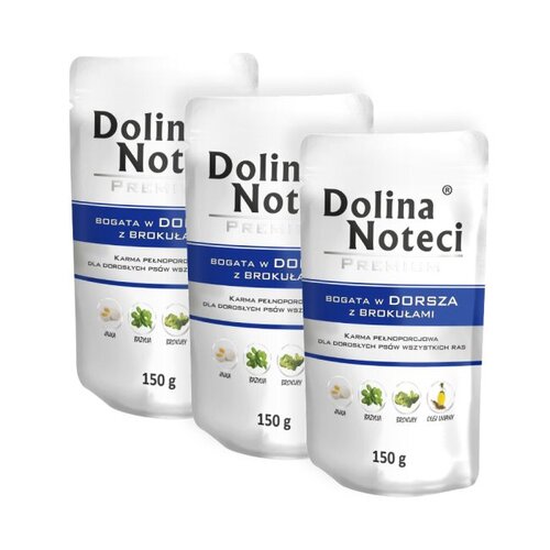 Karma dla psa DOLINA NOTECI Premium Dorsz z brokułami 3 x 150 g