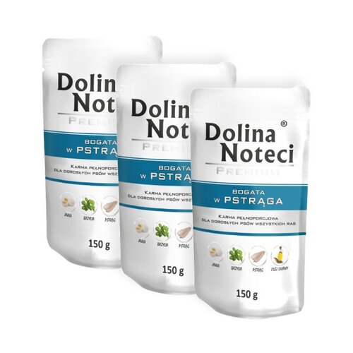 Karma dla psa DOLINA NOTECI Premium Pstrąg 3 x 150 g