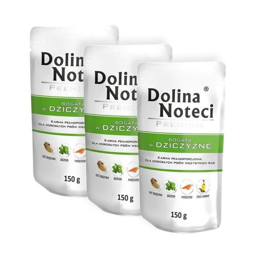Karma dla psa DOLINA NOTECI Premium Dziczyzna 3 x 150 g