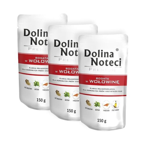 Karma dla psa DOLINA NOTECI Premium Wołowina 3 x 150 g